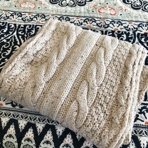 Beige Cable Knit Scarf